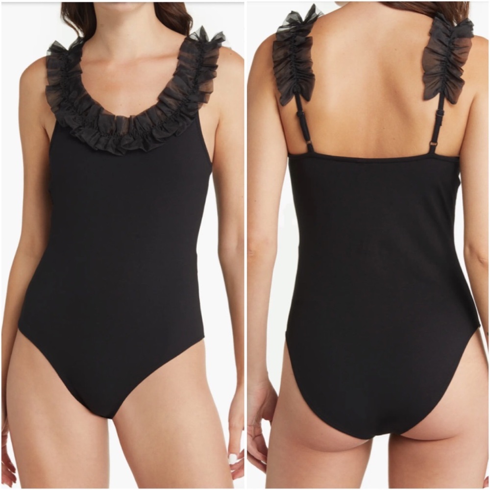 & Other Stories Organza Ruffle Bodysuit Size M